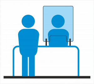 osłona z plexi 74x90 z okienkiem piktogram 300x268